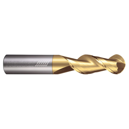 Helical Solutions 88716 | H45AL-2 0.2500" Diameter x 0.2500" Shank x 3.0000" OAL x 1.5000" LOC 2 Flute Zplus Coated Ball End Mill