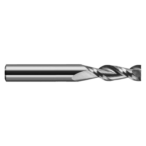 Harvey Tool 732408 | 1/8" Diameter x 1/8" Shank x 1" LOC x 2-1/2" OAL 2 Flute Uncoated Square End Mil