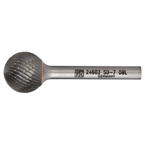 Pferd 21724602 | 24602 3/4" Diameter x 1/4" Shank x 2-13/16" OAL x 11/16" LOC Annealed cast iron Ball Shape Double Cut Burr