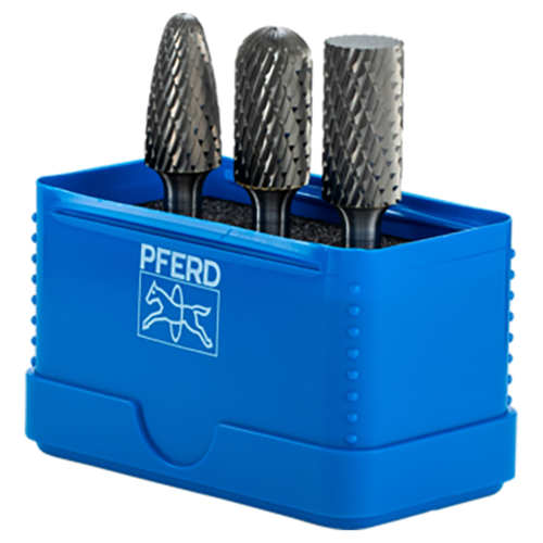 Pferd 21726548 | 26548 1/4" Shank Diameter Double Cut Annealed cast iron Burr Set