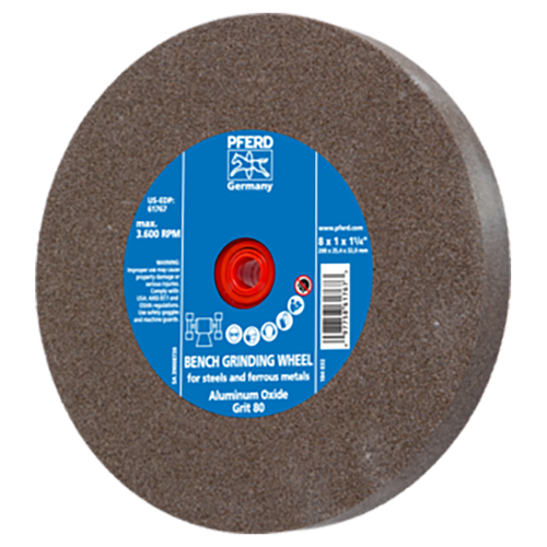 Pferd 39008739 | 61767 8" Diameter x 1" Width 80 Grit Cast iron Grinding Wheel