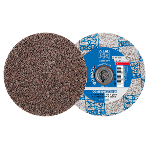 Pferd 42759151 | 48449 3" Diameter x 1/4" Width coarse Grit Aluminum Unitized Disc
