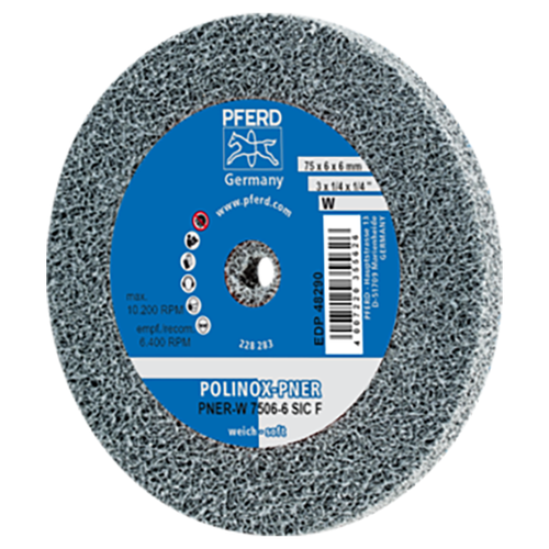 Pferd 44691627 | 48290 3" Diameter x 1/4" Width fine Grit Aluminum Unitized Wheel