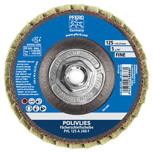 Pferd 47202064 | 43290 5" Diameter x 240 Grit Aluminum Oxide Flap Disc