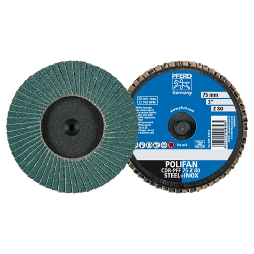 Pferd 47202536 | 42932 3" Diameter x 80 Grit Zirconia Alumina Flap Disc