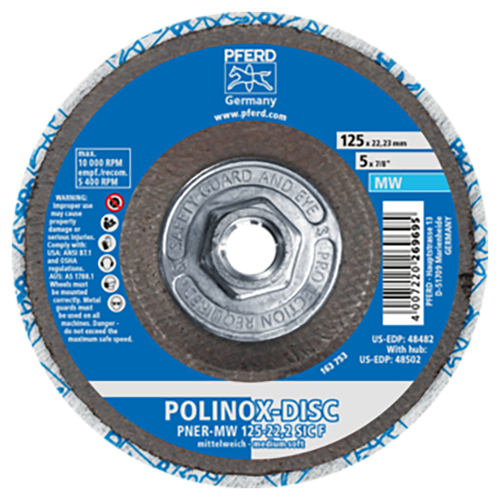 Pferd 47802697 | 48502 5" Diameter x 1/2" Width Silicon Carbide Unitized Disc