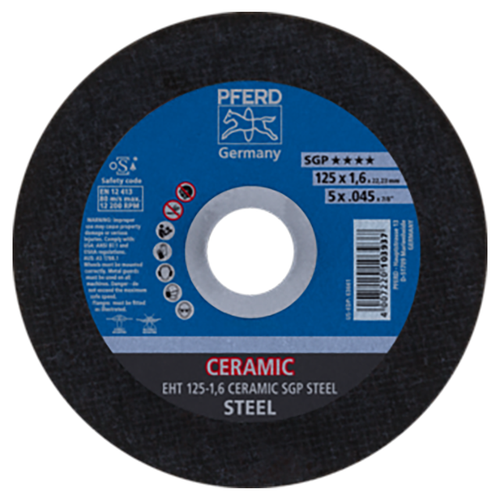 Pferd 61312516 | 63661 5" Diameter x 0.045" Width Ceramic Oxide Cutoff Wheel