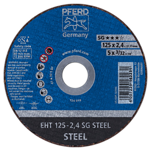 Pferd 61321222 | 63505 5" Diameter x 3/32" Width Aluminum Oxide Cutoff Wheel