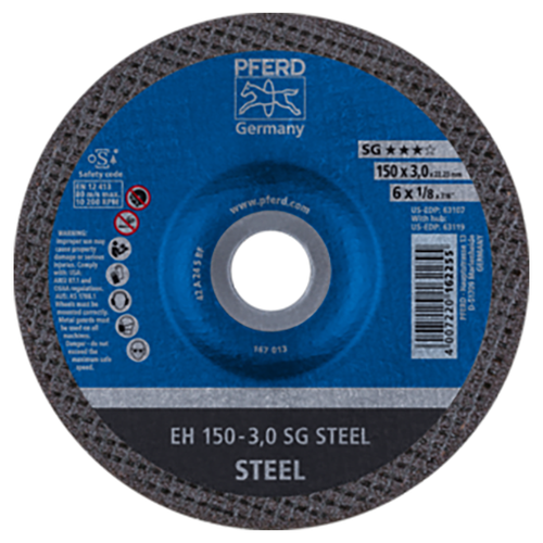 Pferd 61323122 | 63107 6" Diameter x 7/64" Width Aluminum Oxide Cutoff Wheel