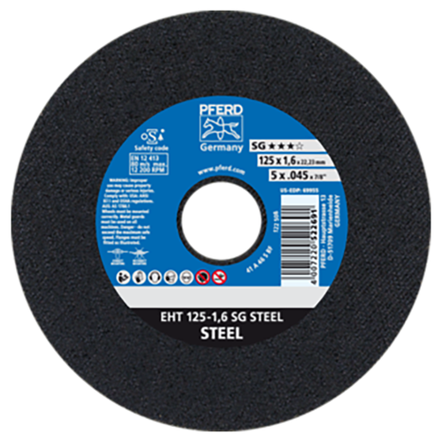 Pferd 61331122 | 69955 5" Diameter x 0.045" Width Aluminum Oxide Cutoff Wheel