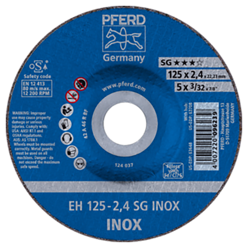 Pferd 61341223 | 63648 5" Diameter x 3/32" Width Aluminum Oxide Cutoff Wheel