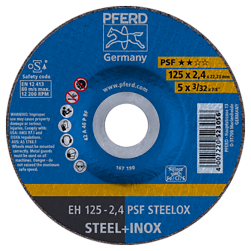 Pferd 61720326 | 63720 5" Diameter x 3/32" Width Aluminum Oxide Cutoff Wheel