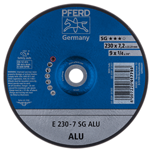 Pferd 62223700 | 61305 9" Diameter x 1/4" Width Aluminum Oxide Grinding Wheel