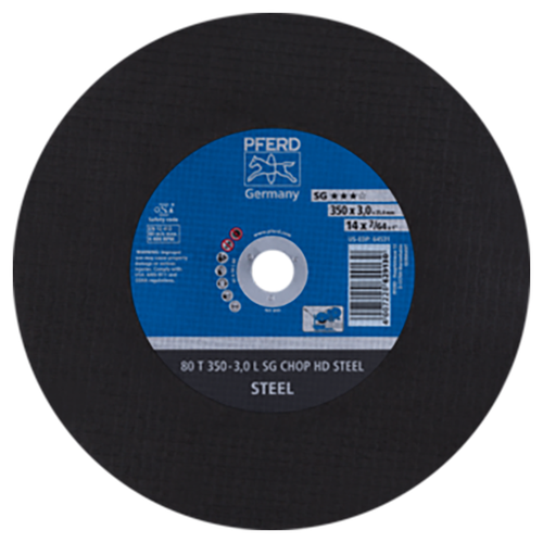 Pferd 66323580 | 64531 14" Diameter x 7/64" Width Aluminum Oxide Cutoff Wheel