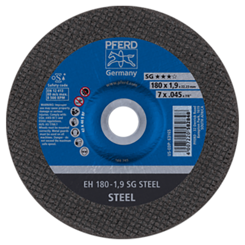 Pferd 69120780 | 63165 7" Diameter x 0.065" Width Aluminum Oxide Cutoff Wheel