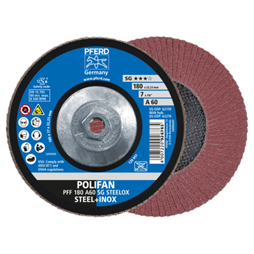 Pferd 69300501 | 62270 7" Diameter x 60 Grit Aluminum Oxide Flap Disc