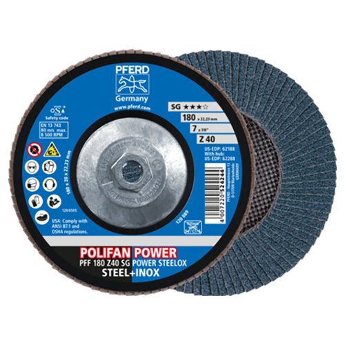 Pferd 69300509 | 62288 7" Diameter x 40 Grit Zirconia Flap Disc