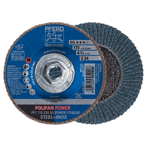 Pferd 69300530 | 62321 4-1/2" Diameter x 24 Grit Zirconia Flap Disc