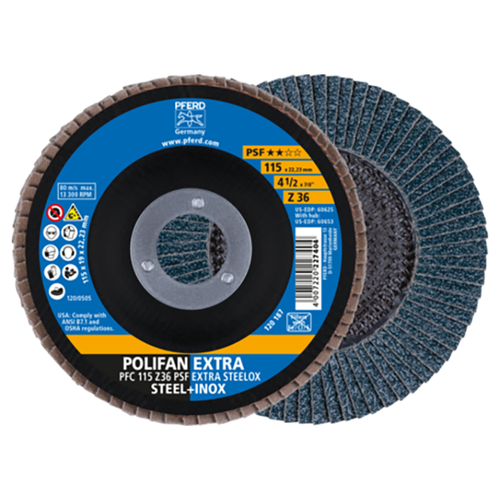 Pferd 69300716 | 60625 4-1/2" Diameter x 36 Grit Zirconia Flap Disc