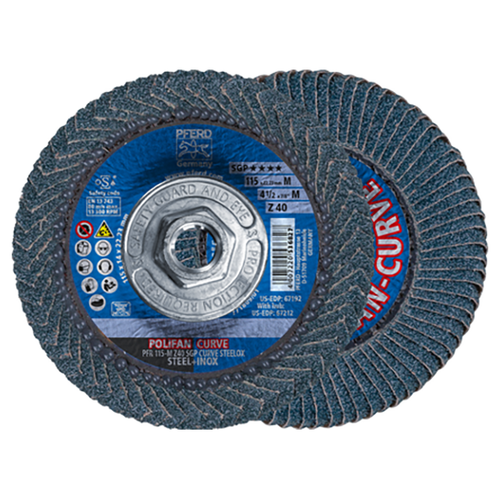 Pferd 69300745 | 67212 4-1/2" Diameter x 40 Grit Zirconia Flap Disc