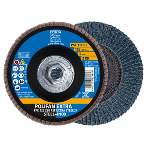 Pferd 69300794 | 60664 5" Diameter x 80 Grit Zirconia Flap Disc