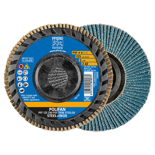 Pferd 69300903 | 68104 5" Diameter x 40 Grit Zirconia Flap Disc