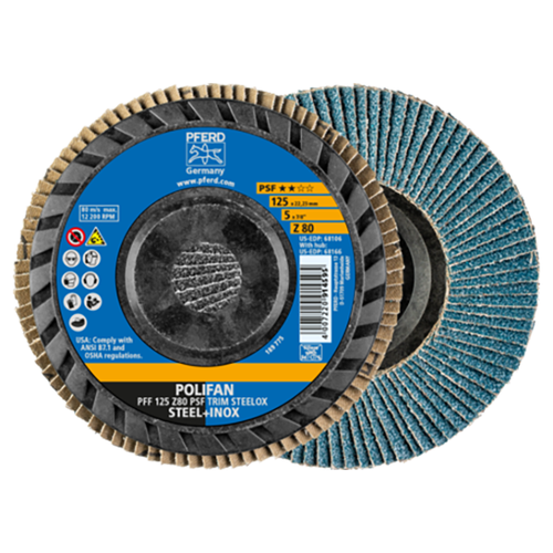 Pferd 69300905 | 68106 5" Diameter x 80 Grit Zirconia Flap Disc
