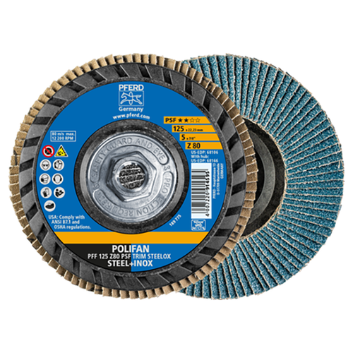 Pferd 69300914 | 68166 5" Diameter x 80 Grit Zirconia Flap Disc