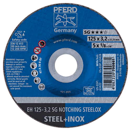 Pferd 69900064 | 63422 5" Diameter x 1/8" Width Aluminum Oxide Grinding Wheel