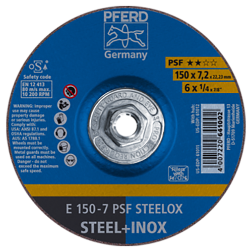 Pferd 69901181 | 61012 6" Diameter x 1/4" Width Aluminum Oxide Grinding Wheel
