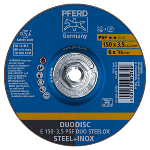 Pferd 69901699 | 63341 6" Diameter x 1/8" Width Aluminum Oxide Cutoff Wheel