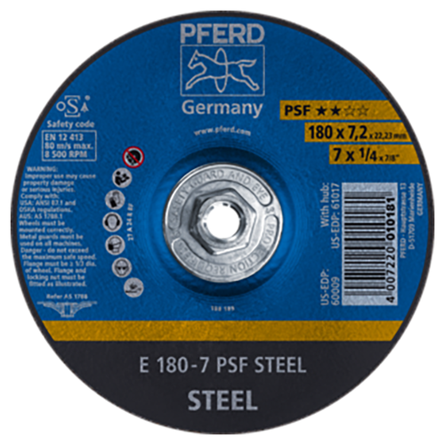 Pferd 69901722 | 60017 7" Diameter x 1/4" Width Aluminum Oxide Grinding Wheel