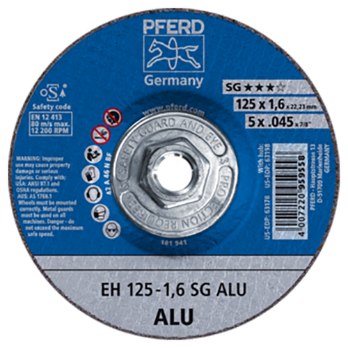 Pferd 69902474 | 63198 5" Diameter x 0.045" Width Aluminum Oxide Cutoff Wheel