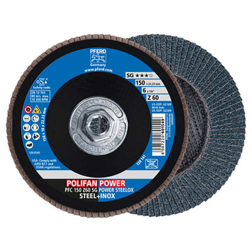 Pferd 69902581 | 62289 6" Diameter x 60 Grit Zirconia Flap Disc