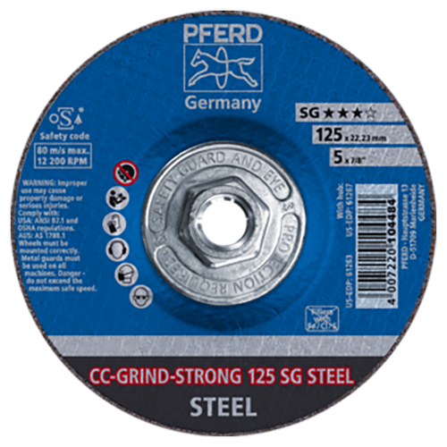 Pferd 69902583 | 61267 5" Diameter x 5/8-11" Thread Ceramic Grinding Disc