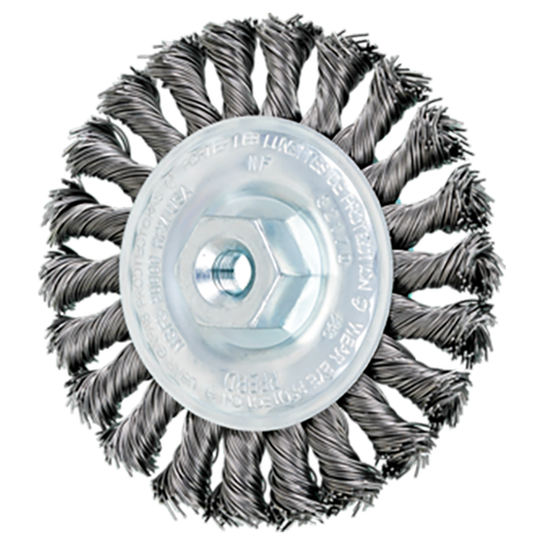 Pferd 79182170 | 82170 4" Diameter x 1/2" Width Carbon Steel Cable Knot Wheel Brush Pferd 79182170 | 82170 4" Diameter x 1/2" Width Carbon Steel Cable Knot Wheel Brush