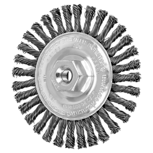 Pferd 79182188 | 82188 4" Diameter x 3/16" Width Carbon Steel Stringer Bead Wheel Brush