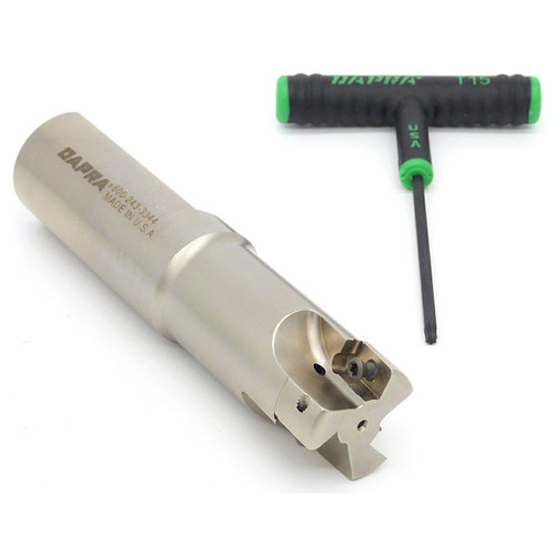 Dapra 20770C | CC-SSER1250-3200-R55-3C 1.250" Diameter x 16.00mm Insert Size x 5.500" OAL 3 Edge Carbide Core Square Shoulder End Mill