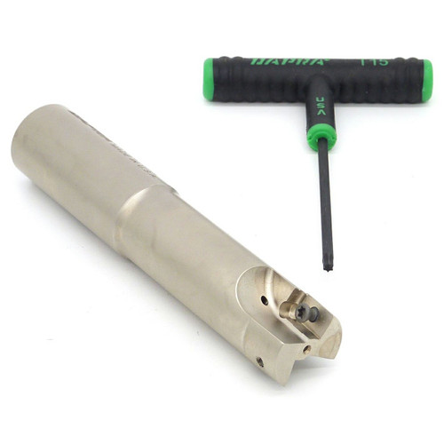 Dapra 20220 | SSEM1000-1000-R55-2LC 1.000" Diameter x 16.00mm Insert Size x 5.280" OAL 2 Edge Steel Square Shoulder End Mill