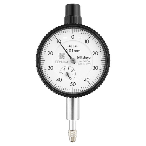 Mitutoyo 1045A | 0 - 5.00mm Range x 0-50-0 Reading White Dial Drop Indicator