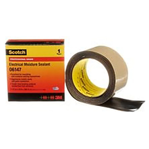 3M 7000005872 | 3.00mm OAL x 63.50mm OAW x 1.14mm Thickness Black Electrical Tape