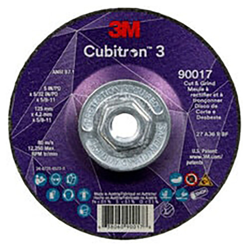 3M 7100313550 | 5 in x 5/32 in x
5/8 in-11 Size 36+ Grit Cut and Grind Wheel