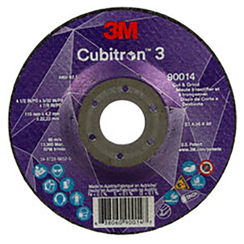 3M 7100303968 | 4.500" Overall Diameter x 0.156" Thickness x 13300.0 RPM 36+ Grit Precision Shaped Ceramic Cut and Grind Wheel