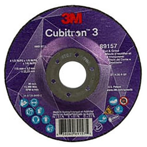 3M 7100305149 | 4.500" Overall Diameter x 0.125" Thickness x 13300.0 RPM 36+ Grit Precision Shaped Ceramic Cut and Grind Wheel