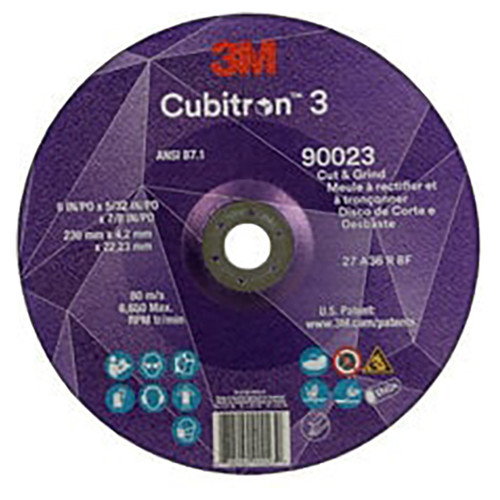 3M 7100313199 | 9 in x 5/32 in x
7/8 in Size 36+ Grit Cut and Grind Wheel