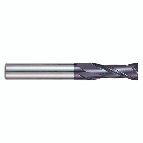 YG1 93211 | 3/8" Diameter x 3/8" Shank x 3" OAL x 1" LOC 2 Flute ALTiN Coated Carbide Corner Radius End Mill