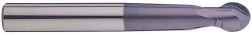 YG1 93292 | 3/8" Diameter x 3/8" Shank x 4" OAL x 13/32" LOC 2 Flute ALTiN Coated Carbide Ball Nose End Mill