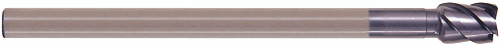 YG1 93407 | 5/8" Diameter x 1/2" Shank x 6-1/2" OAL x 7/8" LOC 4 Flute ALTiN Coated Carbide Long Reach Corner Radius End Mill