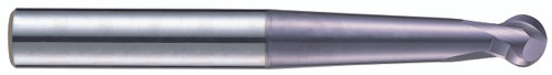 YG1 93413 | 5/16" Diameter x 5/16" Shank x 4" OAL x 1/4" LOC 2 Flute ALTiN Coated Carbide Ball Nose End Mill YG1 93413 | 5/16" Diameter x 5/16" Shank x 4" OAL x 1/4" LOC 2 Flute ALTiN Coated Carbide Ball Nose End Mill