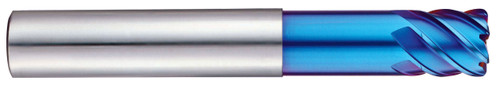 YG1 G8A39909 | 37/47" Diameter x 37/47" Shank x 5 22/43" OAL x 1 1/2" LOC 6 Flute Blue Coated Carbide Corner Radius End Mill